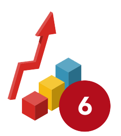 Gráfico com seta ascendente